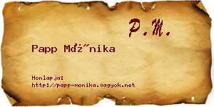 Papp Mónika névjegykártya